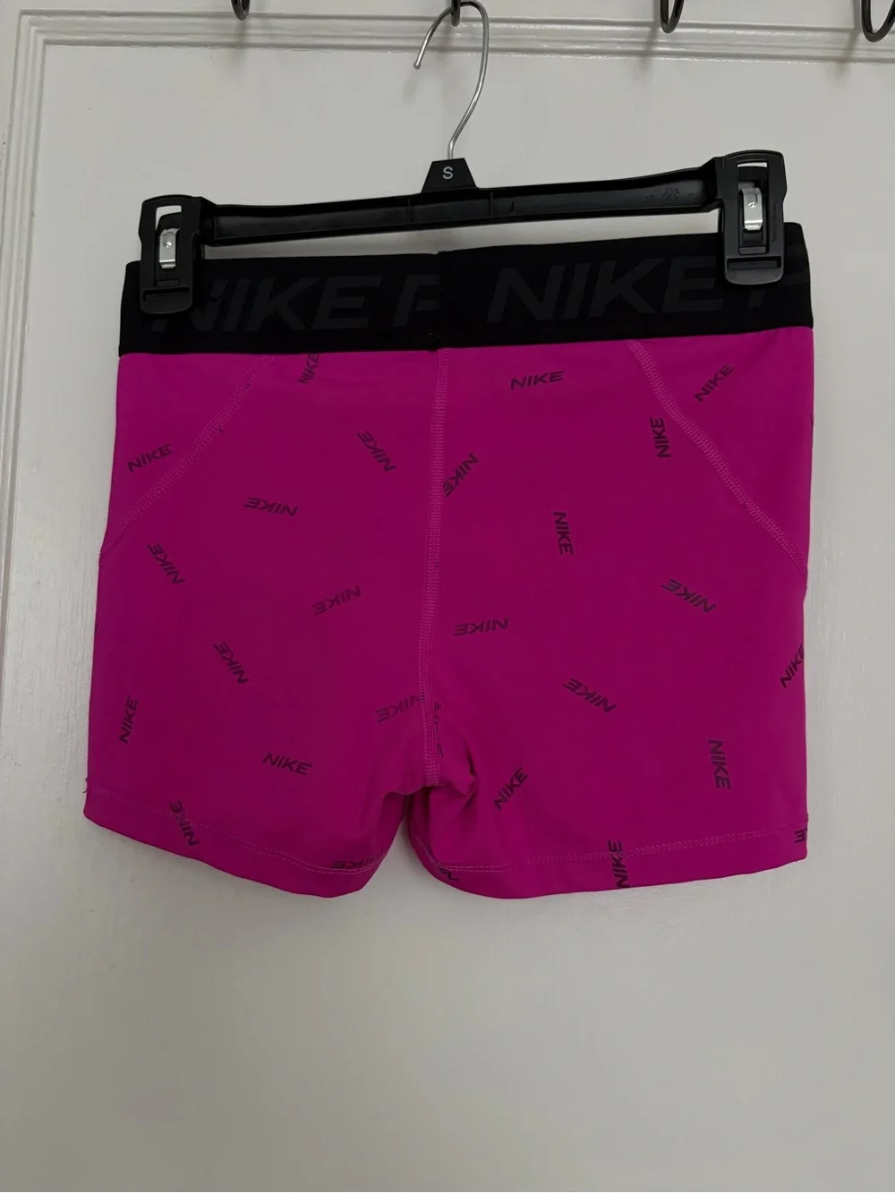 Womens Pink and Black Nike Pro 3” Shorts Size Medium